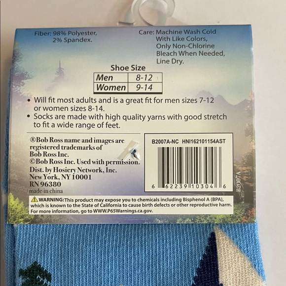 Sock Set Featuring Bob Ross Happy Little Clouds. NWT Gift Ideas - Picture 4 of 5